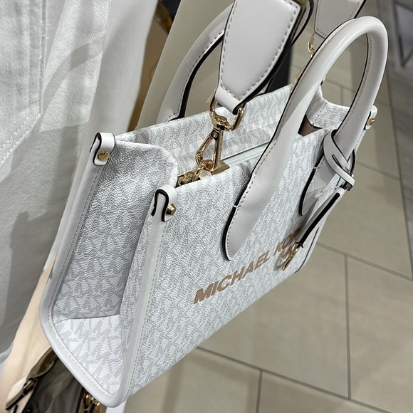 Michael Kors Mirella Small Signature Logo Shopper Top Zip Crossbody XBODY Bag MK - Picture 15 of 16